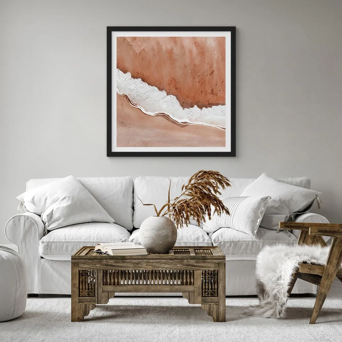 Affisch i svart ram - I jordnära färger - 60x60 cm