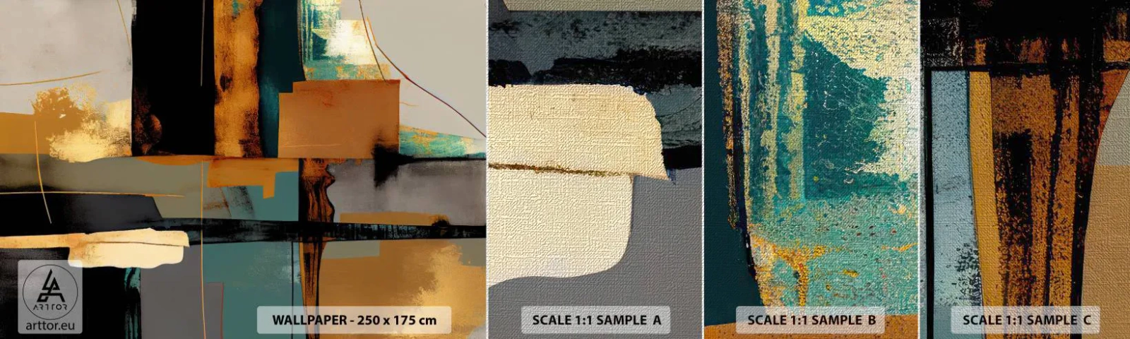 Provbit av fototapet Premium Canvas - Abstraktion - ljus och skugga - Abstraktion, Modern, Bit - 100x30 cm