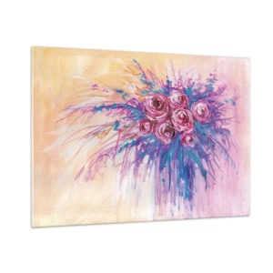 Glastavla - Bild på glas - Rosfontän - 100x70 cm