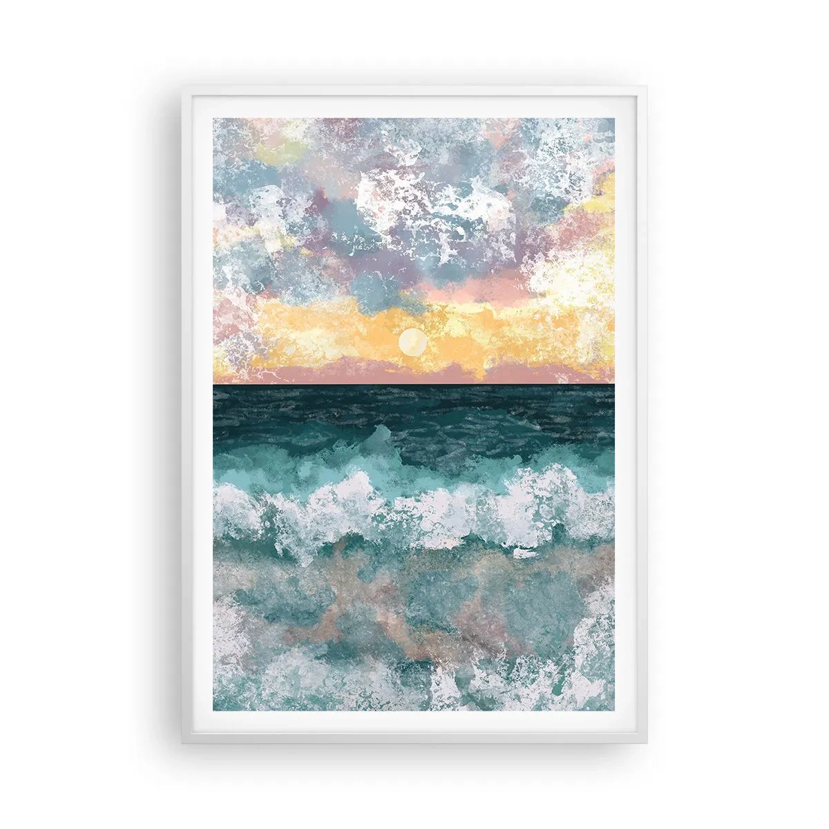 Affisch i vit ram - Vatten, ljus, luft - 70x100 cm