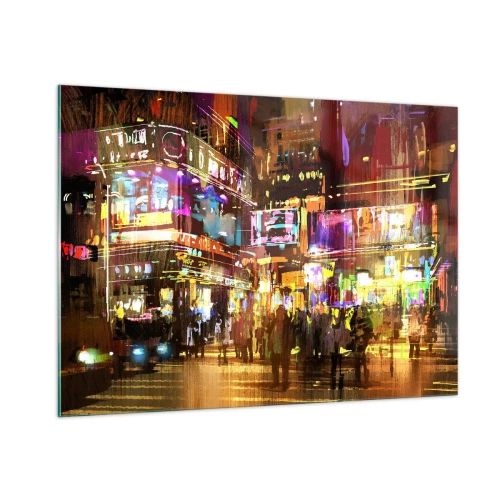 Glastavla - Bild på glas - I ljushavet - 100x70 cm