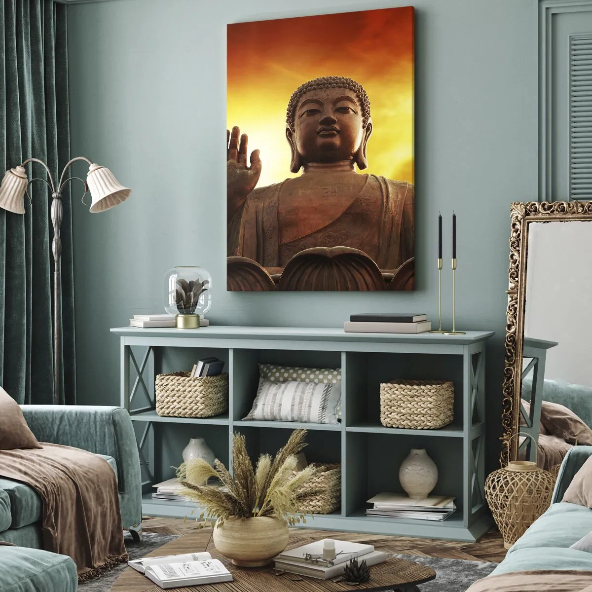 Canvastavla - Bild på duk - Ljuslugnet - 45x80 cm