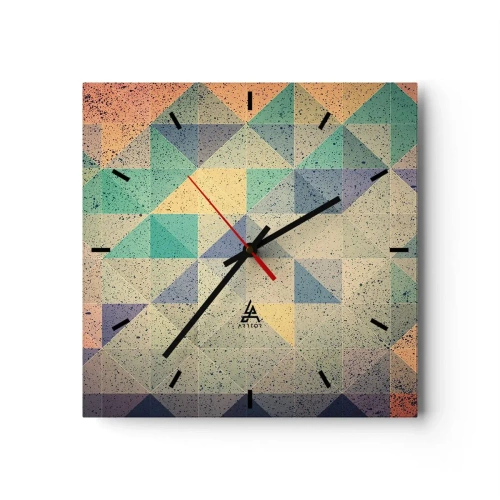 Väggklocka - Klocka på glas - Trianglarnas republik - 30x30 cm