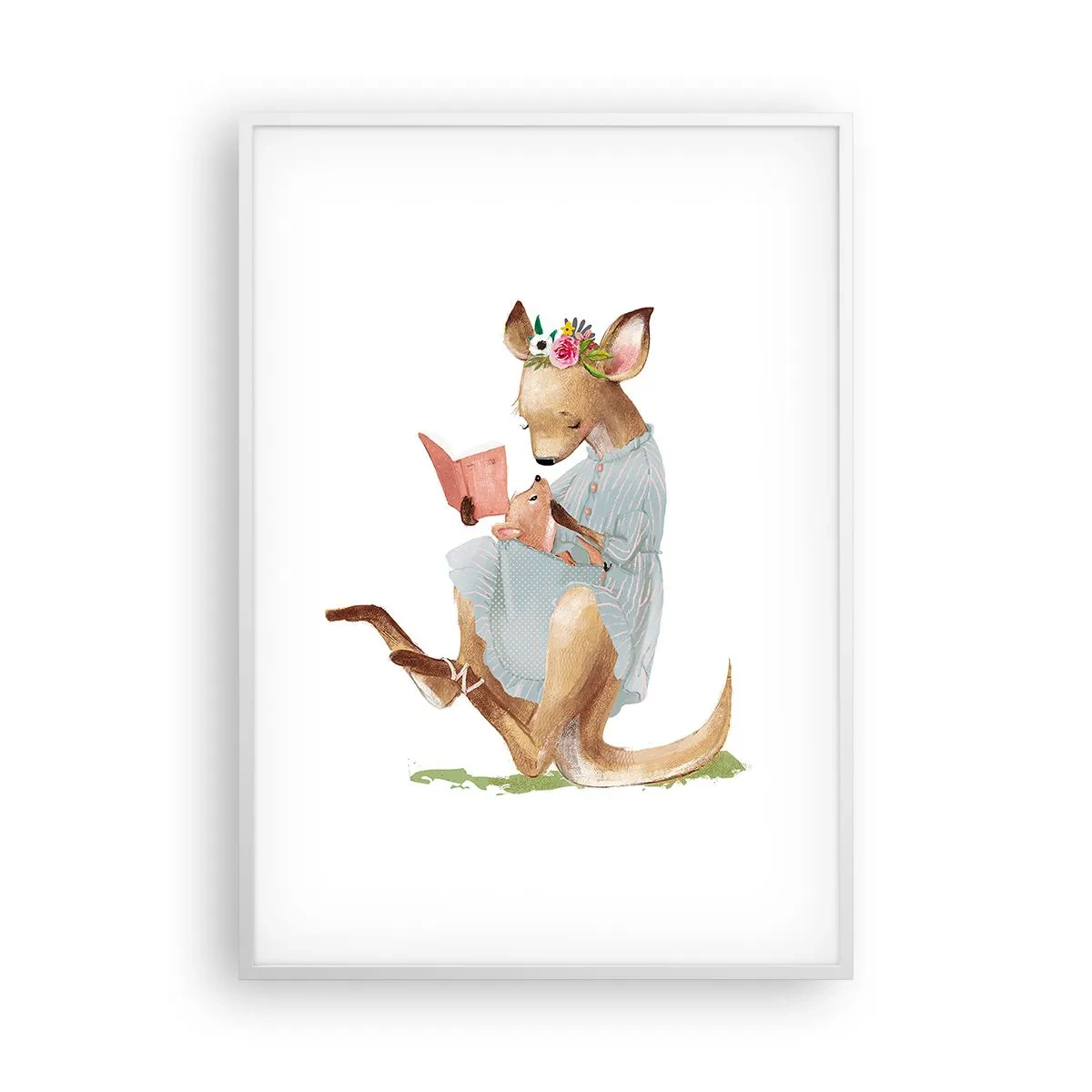 Affisch i vit ram - Mamma, läs för mig - 70x100 cm