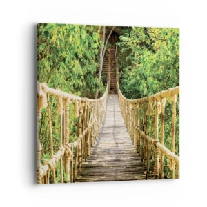 Canvastavla - Bild på duk - Upphängd i grönskan - 40x40 cm