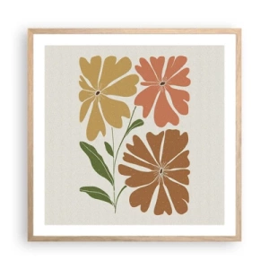 Affisch i ram av ljusek - Natur och geometri - 60x60 cm