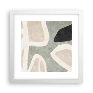 Affisch i vit ram - Komposition med svart motiv - 30x30 cm