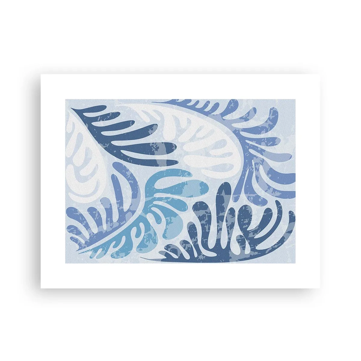 Affisch - Blåa ormbunkar - 40x30 cm