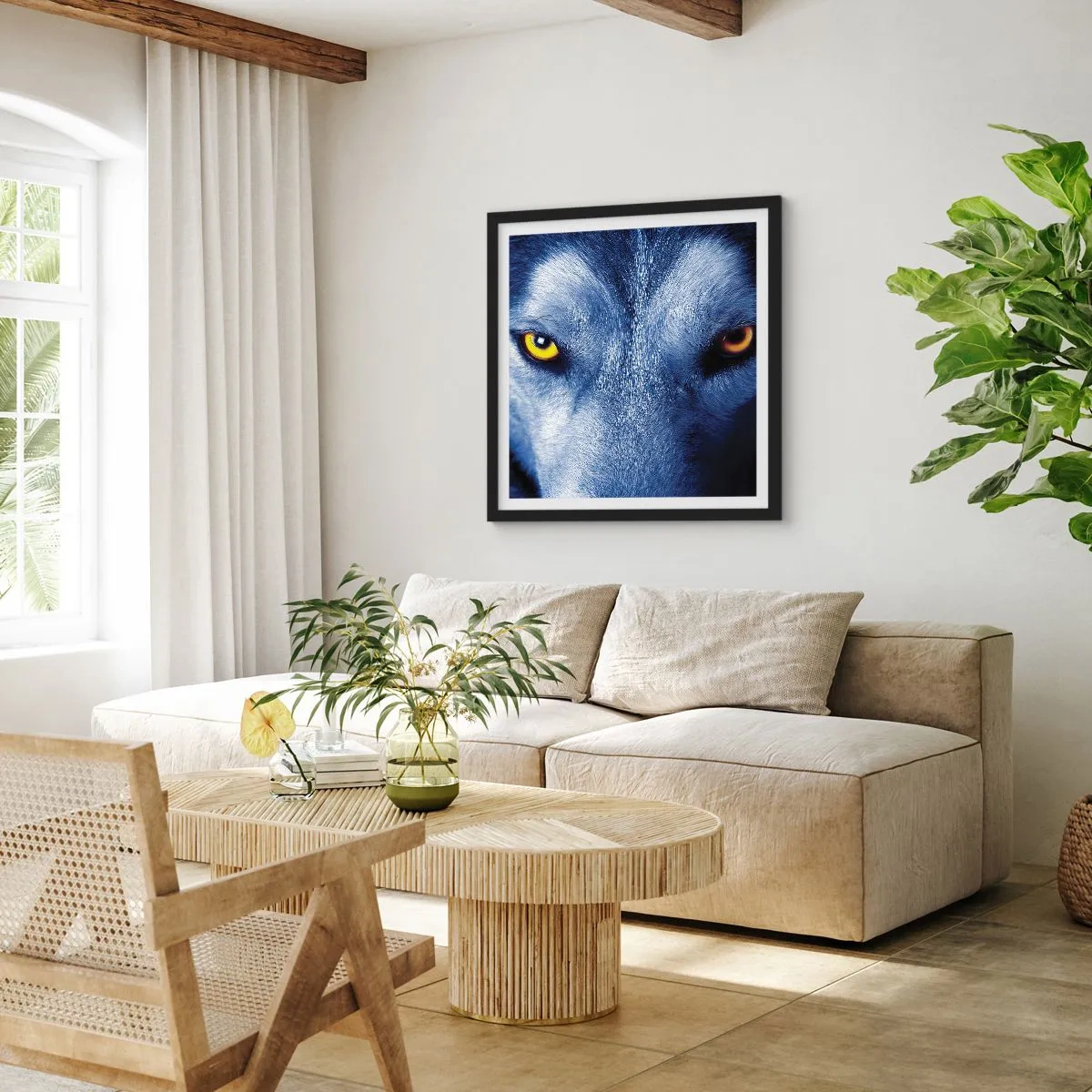 Affisch i svart ram - Hypnotiserade titt - 40x40 cm