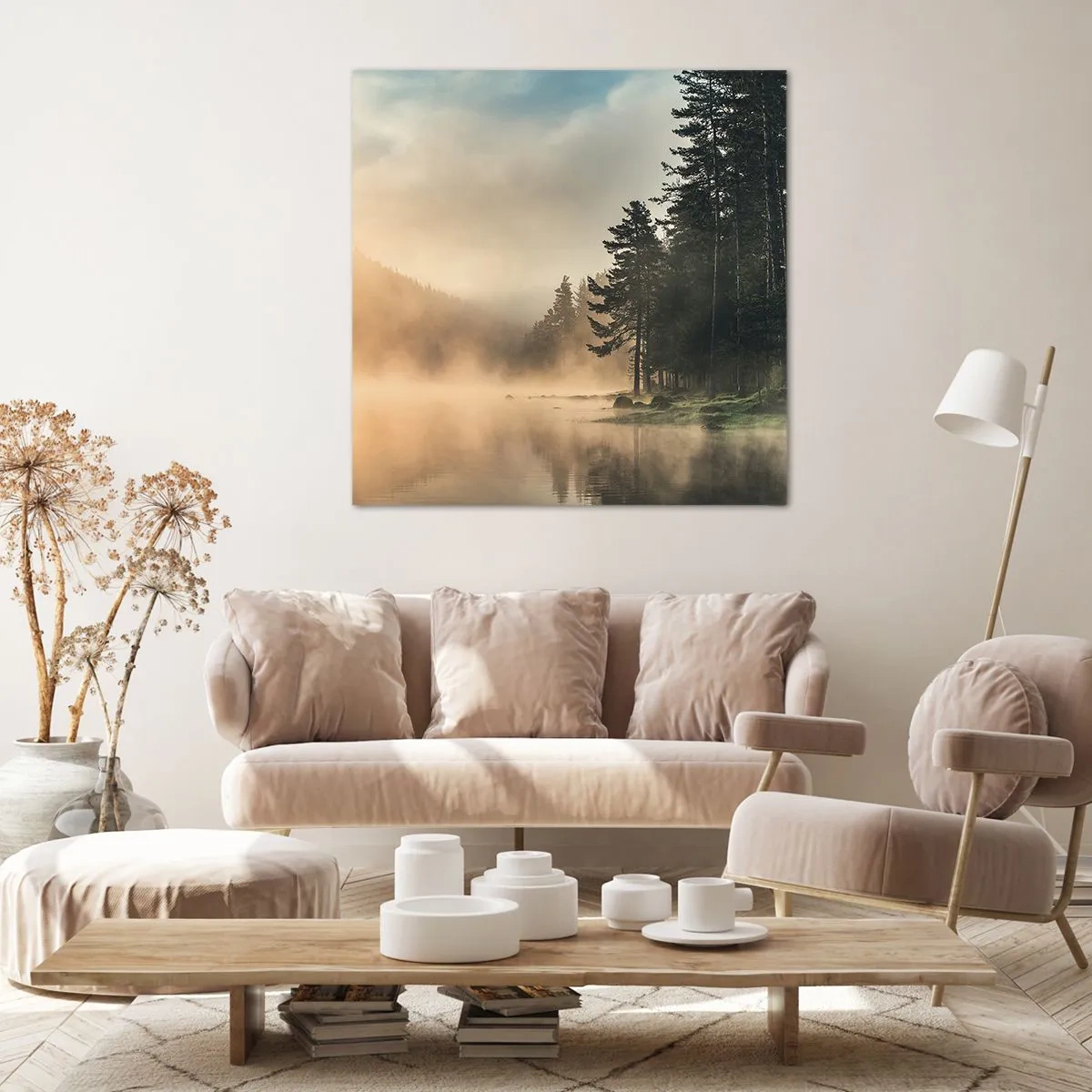 Canvastavla - Bild på duk - Dagen föds - 50x50 cm