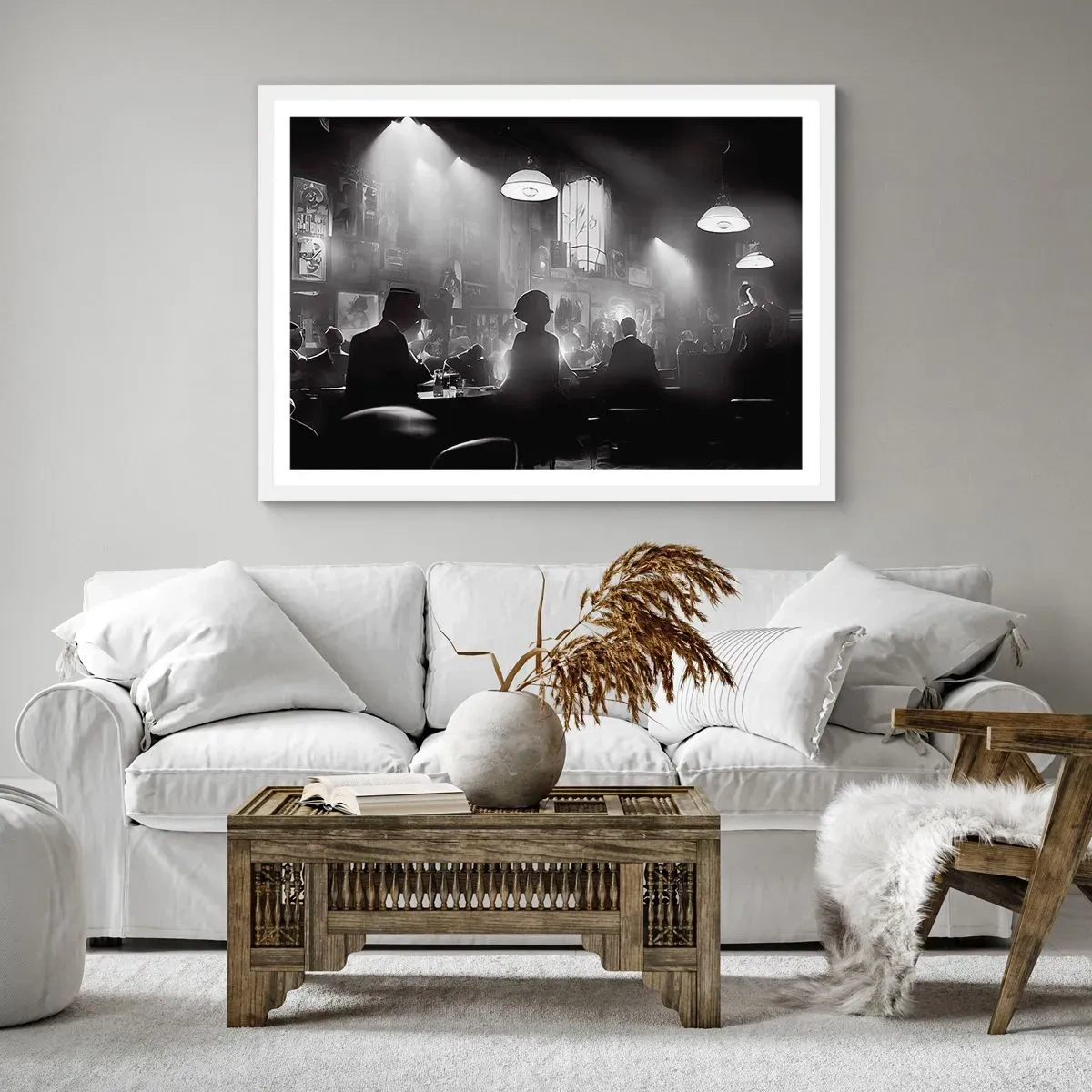 Affisch i vit ram - I en jazzig stämning - 91x61 cm