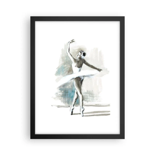 Affisch i svart ram - Förtrollad i en svan - 30x40 cm