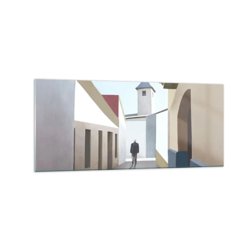 Glastavla - Bild på glas - Solig promenad - 120x50 cm