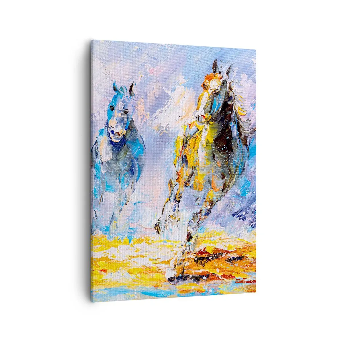 Canvastavla - Bild på duk - Galopp genom skenet - 50x70 cm
