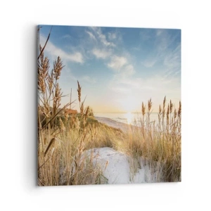 Canvastavla - Bild på duk - Nordlig strand - 70x70 cm