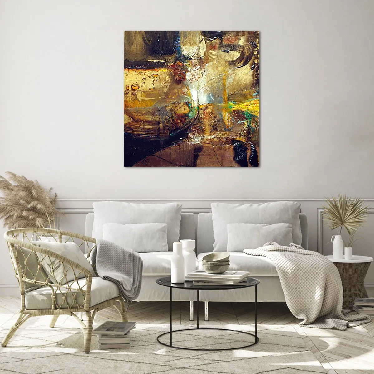 Glastavla - Bild på glas - Kallt, varmare, hett - 60x60 cm