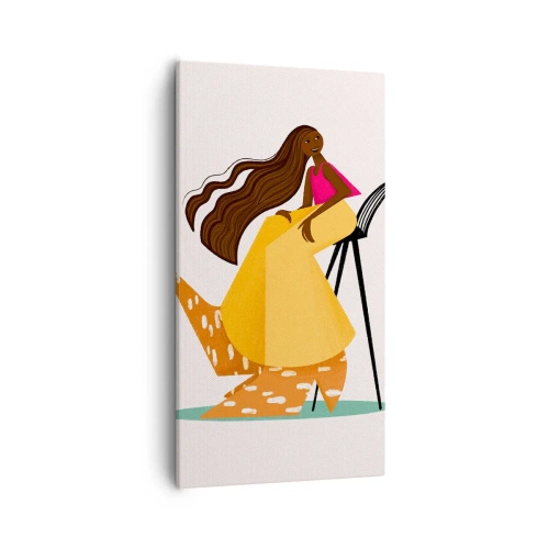 Canvastavla - Bild på duk - Modet är också kul - 55x100 cm