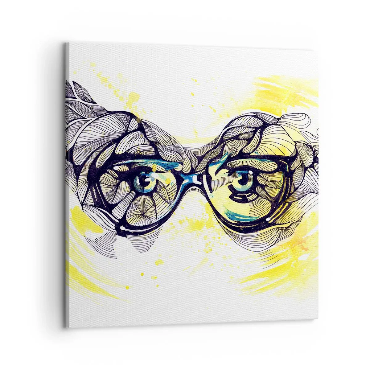 Canvastavla - Bild på duk - Genom blåa glasögon - 50x50 cm