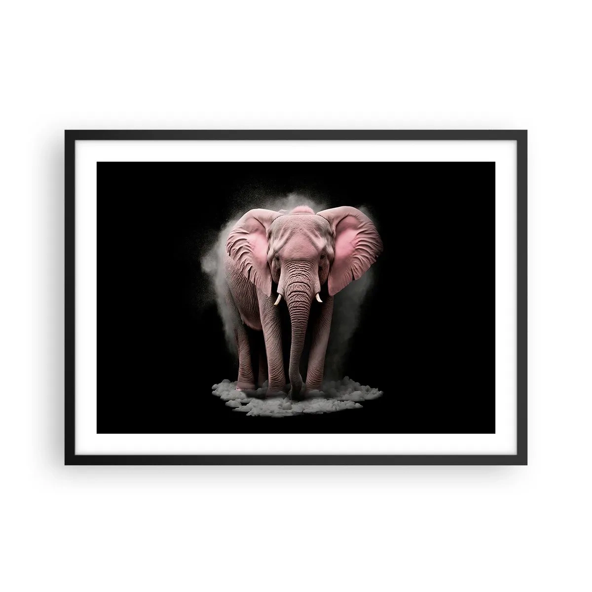 Affisch i svart ram - Tänk inte på en rosa elefant! - 70x50 cm