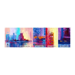 Provbit av självhäftande fototapet Deluxe Sticker - Doppade i färger - Stad, Arkitektur, Bit - 100x30 cm