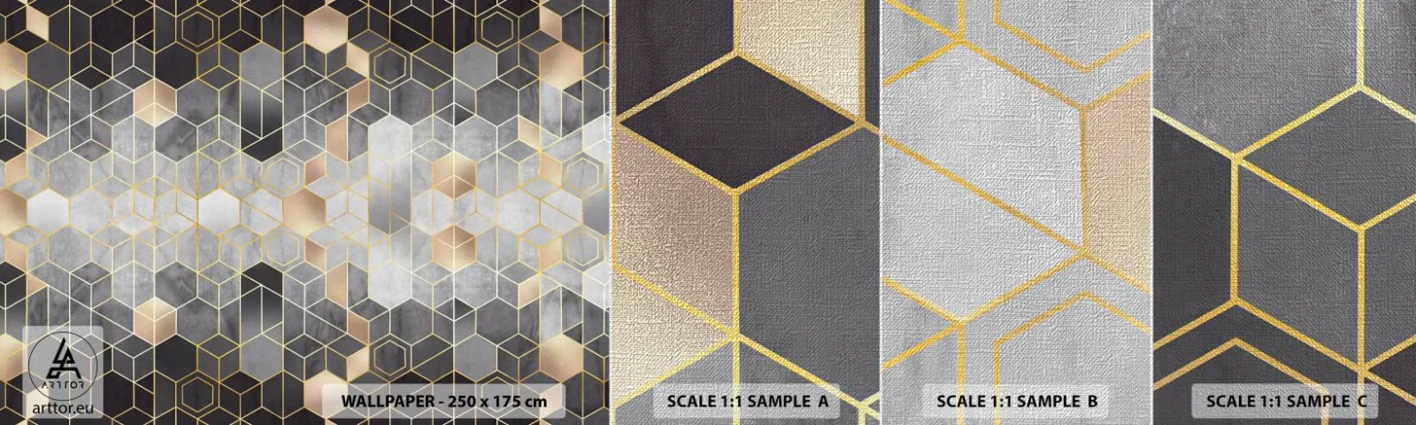 Provbit av fototapet Premium Canvas - Diamantkomposition - Abstraktion, Bit, Grafik - 100x30 cm