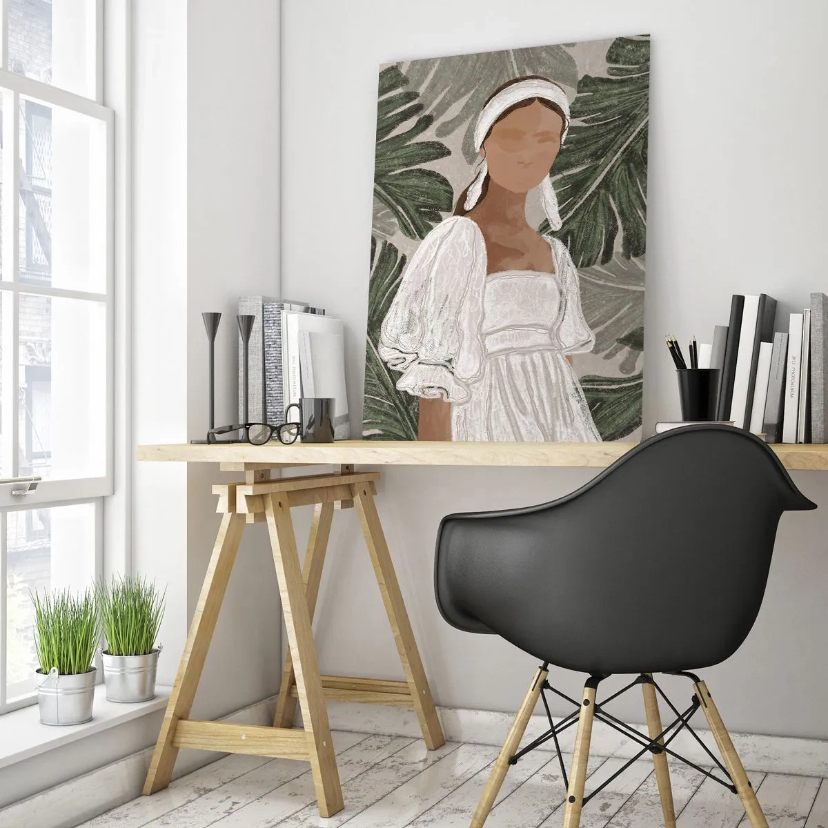 Glastavla - Bild på glas - Exotiskt porträtt - 50x70 cm