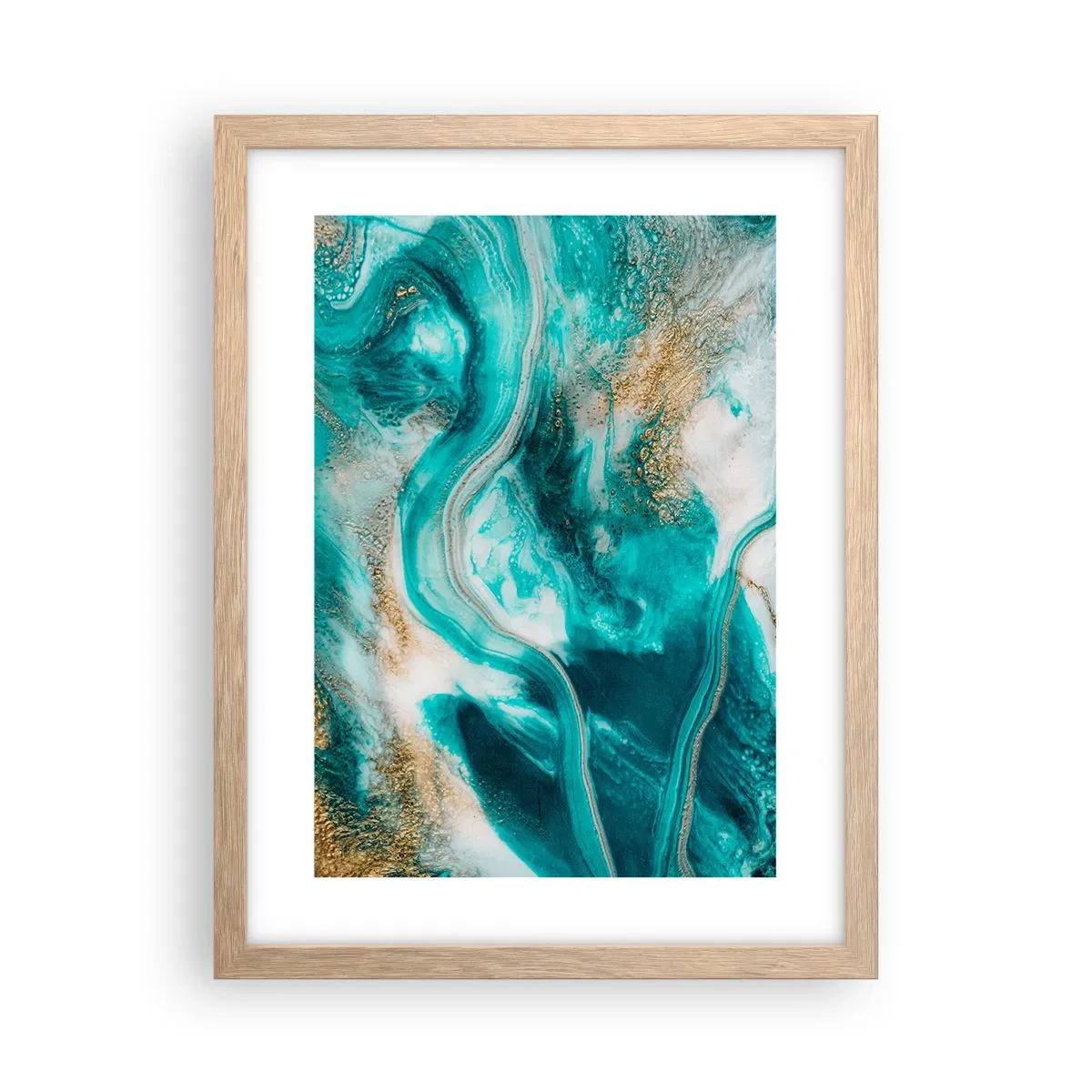 Affisch i ram av ljusek - Guldflod - 30x40 cm