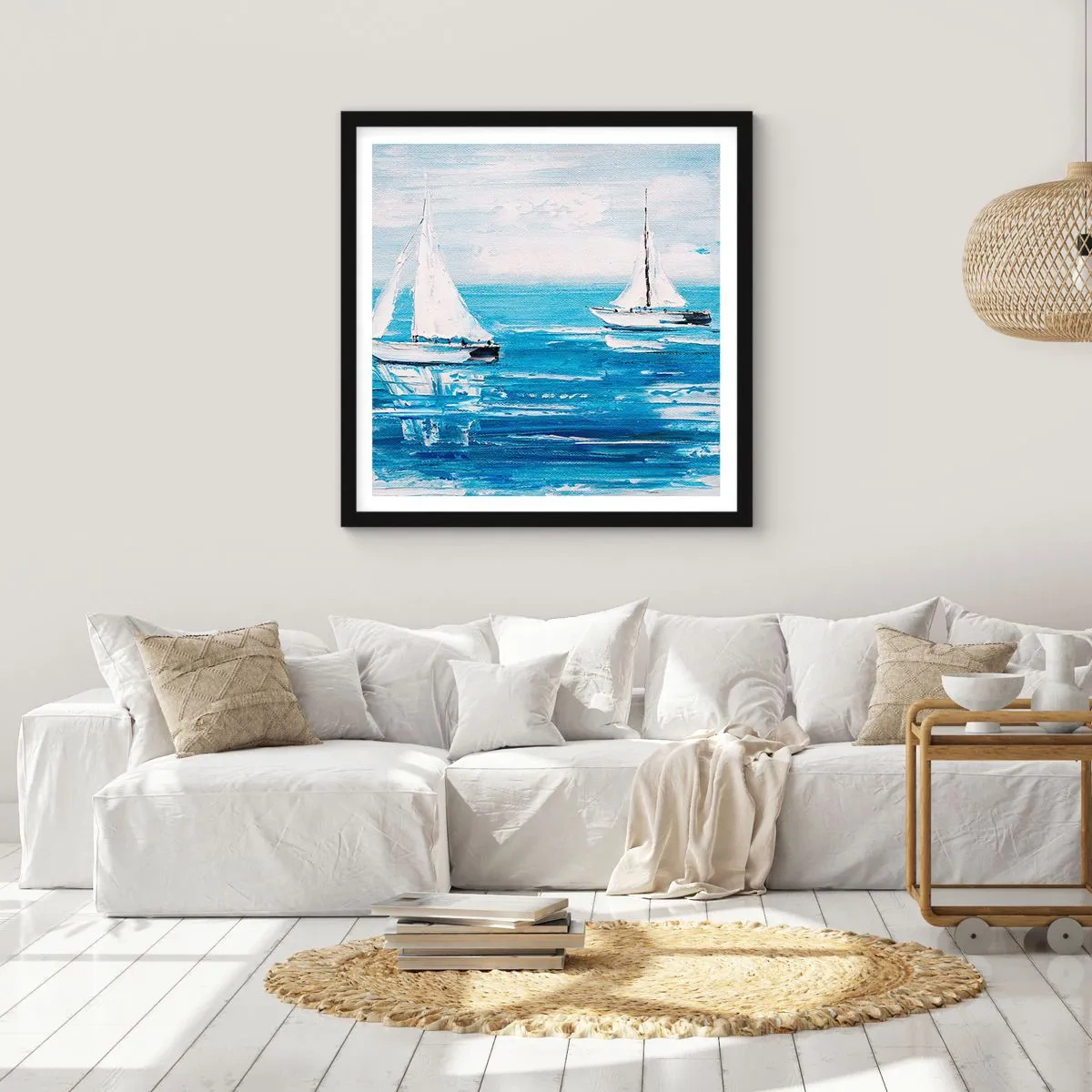 Affisch i svart ram - Med en vän vid din sida - 60x60 cm