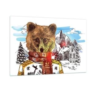 Glastavla - Bild på glas - Björnens koja - 120x80 cm
