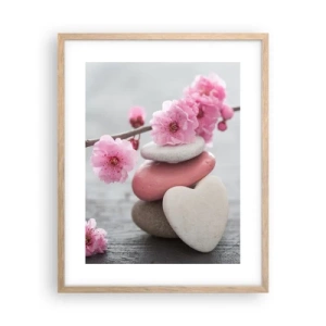 Affisch i ram av ljusek - Salighet med körsbärsblomma - 40x50 cm