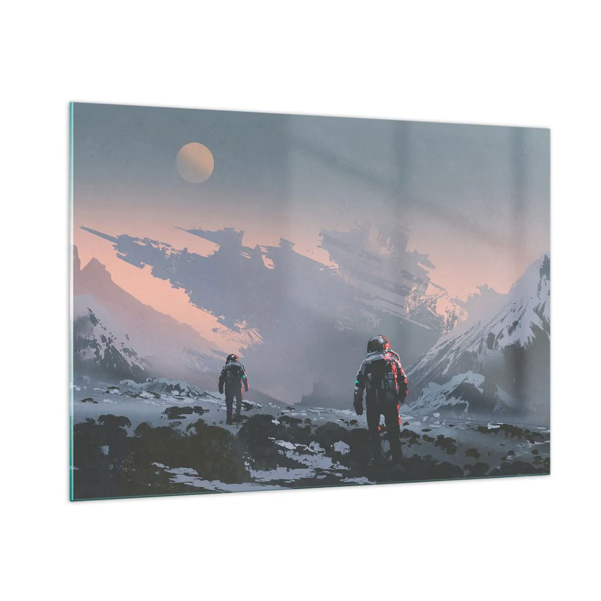 Glastavla - Bild på glas - Under en okänd stjärna - 100x70 cm