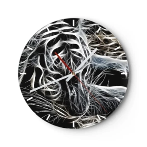 Väggklocka - Klocka på glas - En studie om kattens lätthet - 40x40 cm