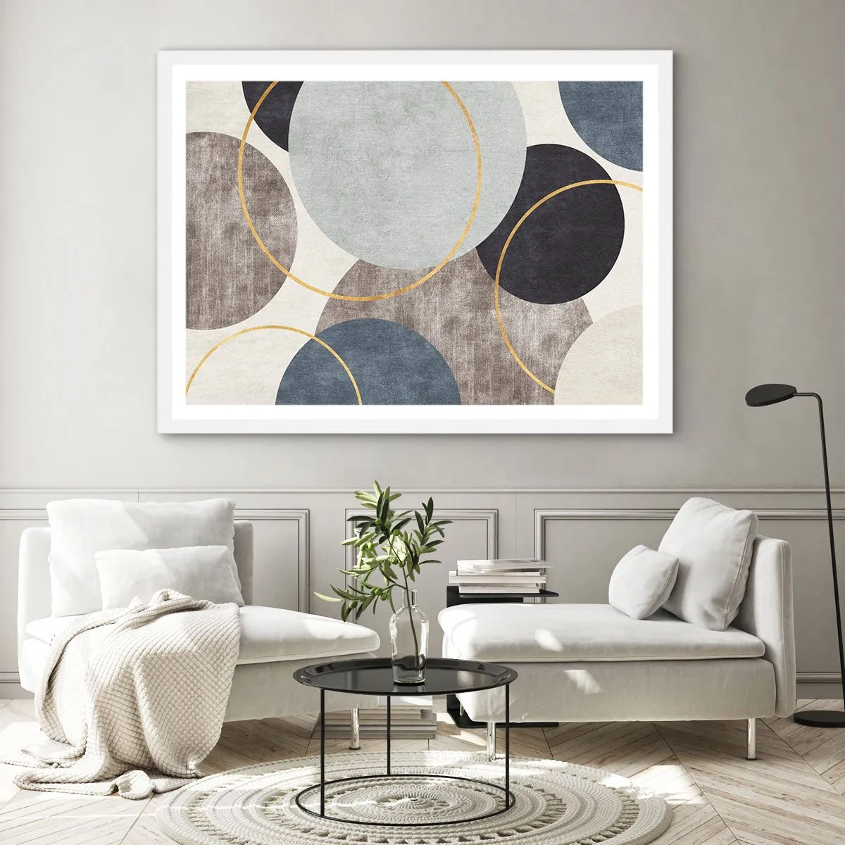 Affisch i vit ram - Cirkel efter cirkel - 100x70 cm