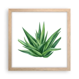Affisch i ram av ljusek - Grönt - styrka - liv - 30x30 cm