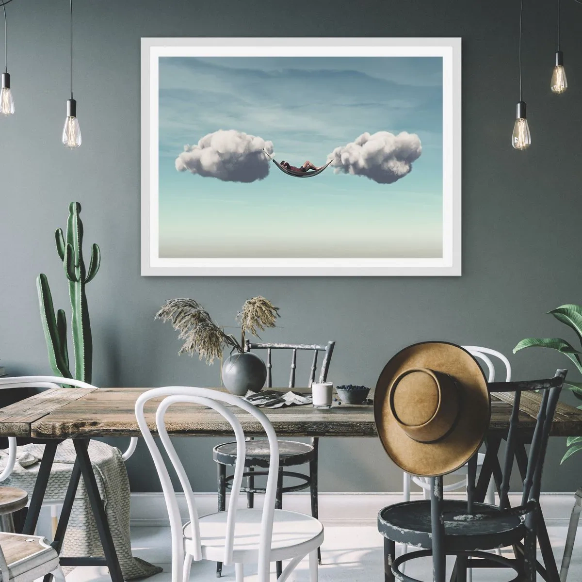 Affisch i vit ram - Stundens salighet - 91x61 cm