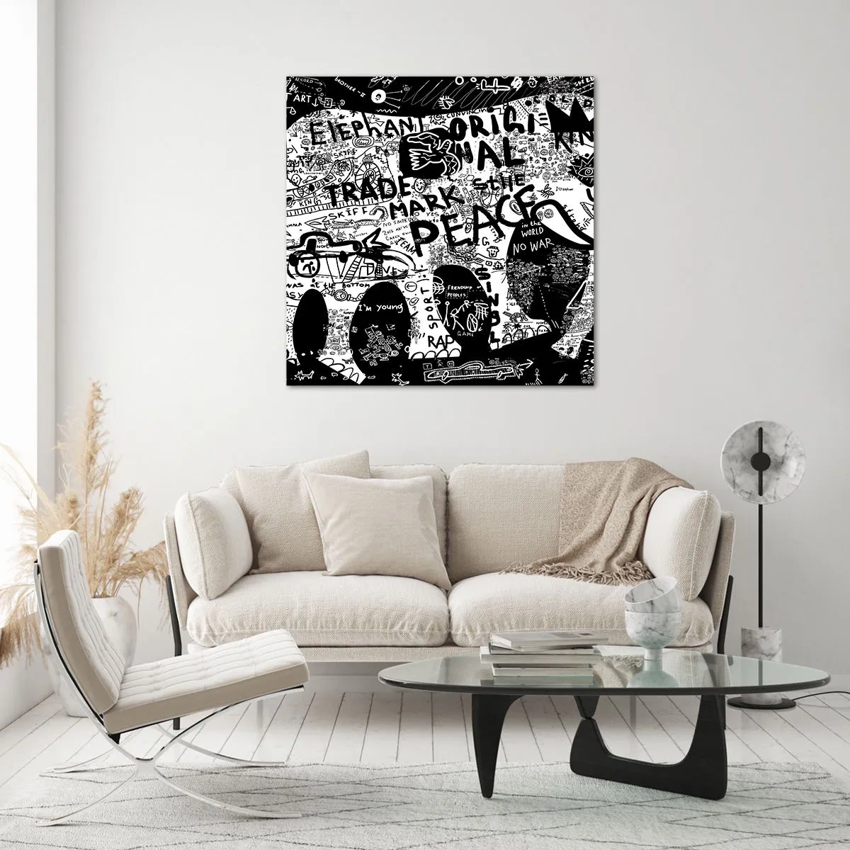 Glastavla - Bild på glas - Rik gatuvärld - 70x70 cm