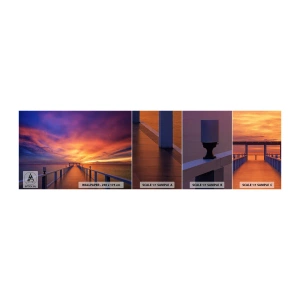 Provbit av självhäftande fototapet Deluxe Sticker - Utan ände - Landskap, Pir, Solnedgång - 100x30 cm