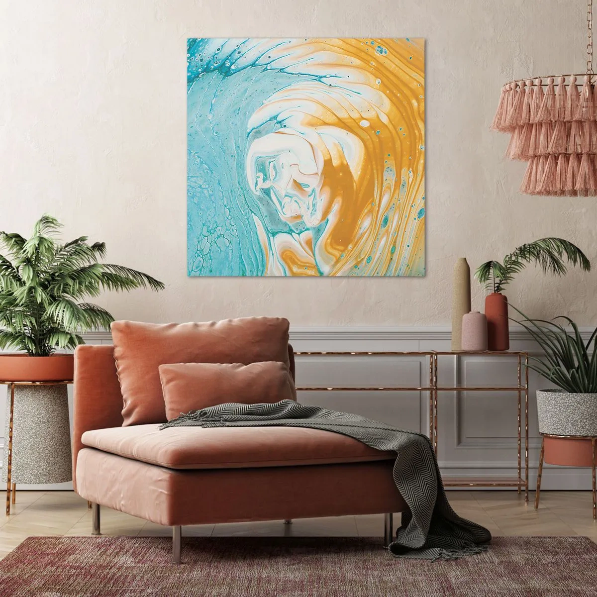 Canvastavla - Bild på duk - Pastellfärgad virvel - 50x50 cm