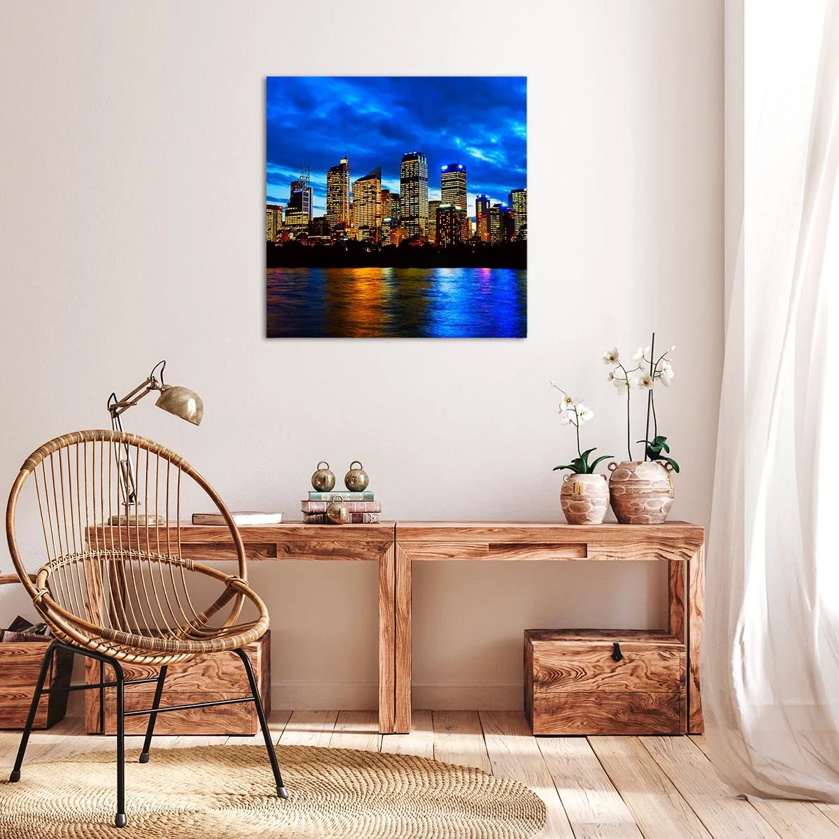 Canvastavla - Bild på duk - Ljusens och färgernas natt - 70x70 cm
