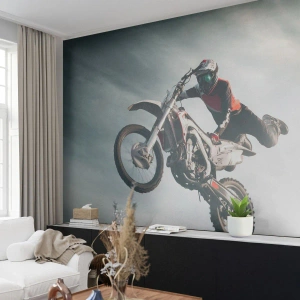 Fototapet på mått Premium Sand - No risk, no fun - Motocross, Motorcykel, Motorcyklist