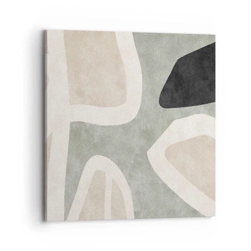 Canvastavla - Bild på duk - Komposition med svart motiv - 70x70 cm