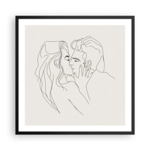 Affisch i svart ram - I kärlekens famn - 60x60 cm