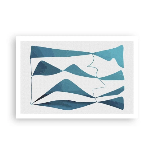 Affisch - Abstraktion: en turkos förening - 91x61 cm