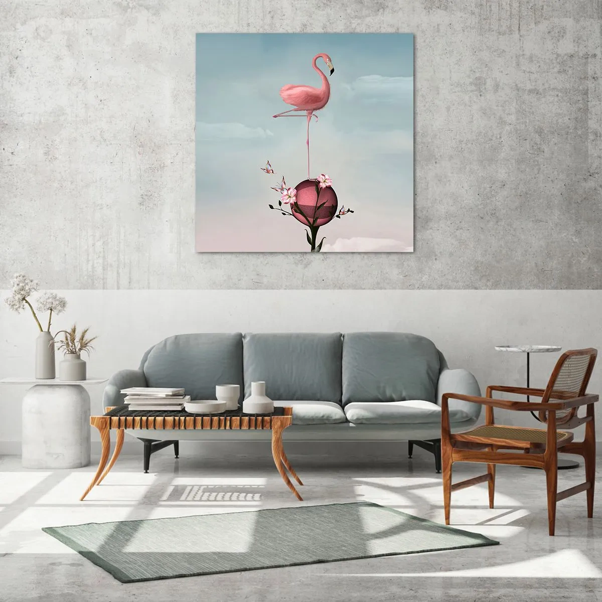 Glastavla - Bild på glas - Basketbollens allegori - 30x30 cm