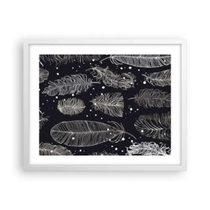 Affisch i vit ram - Fjäderspets - 50x40 cm