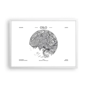 Affisch i vit ram - Oslos anatomi - 70x50 cm