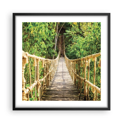 Affisch i svart ram - Upphängd i grönskan - 50x50 cm