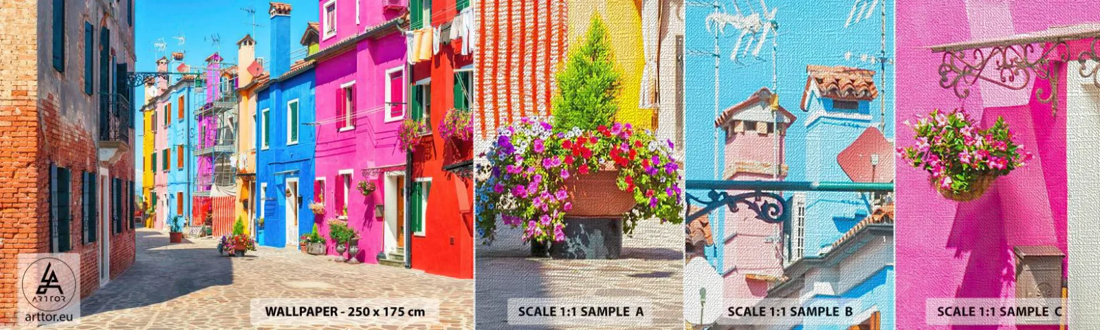 Provbit av fototapet Premium Canvas - Papegojalik stad - Stad, Italien, Arkitektur - 100x30 cm