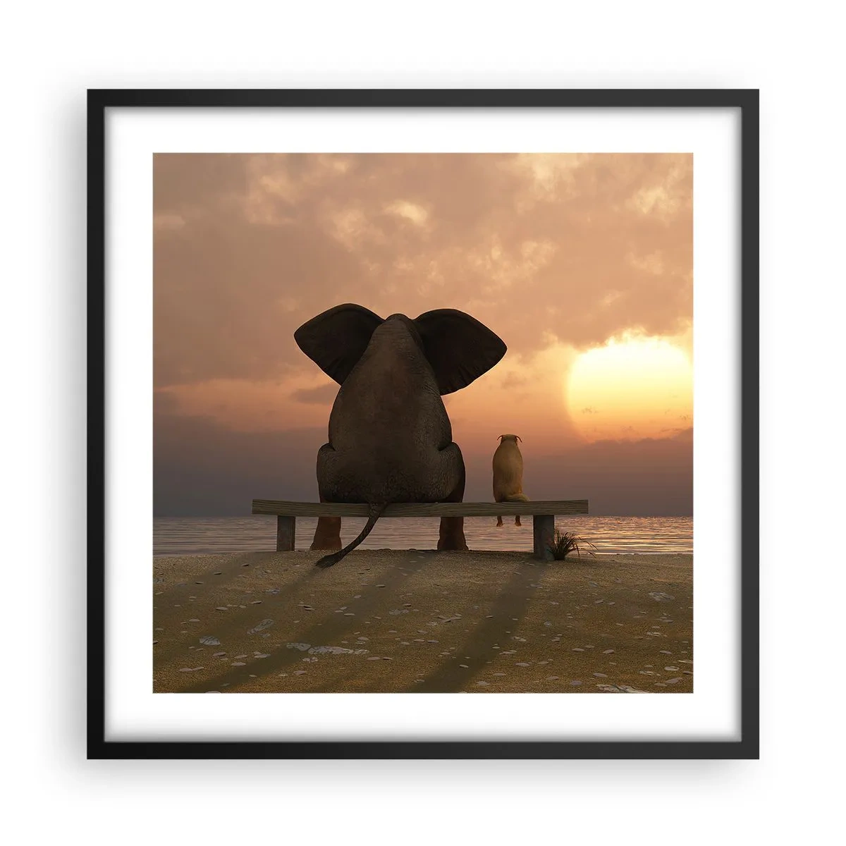 Affisch i svart ram - Det är bra att vara tyst tillsammans - 50x50 cm