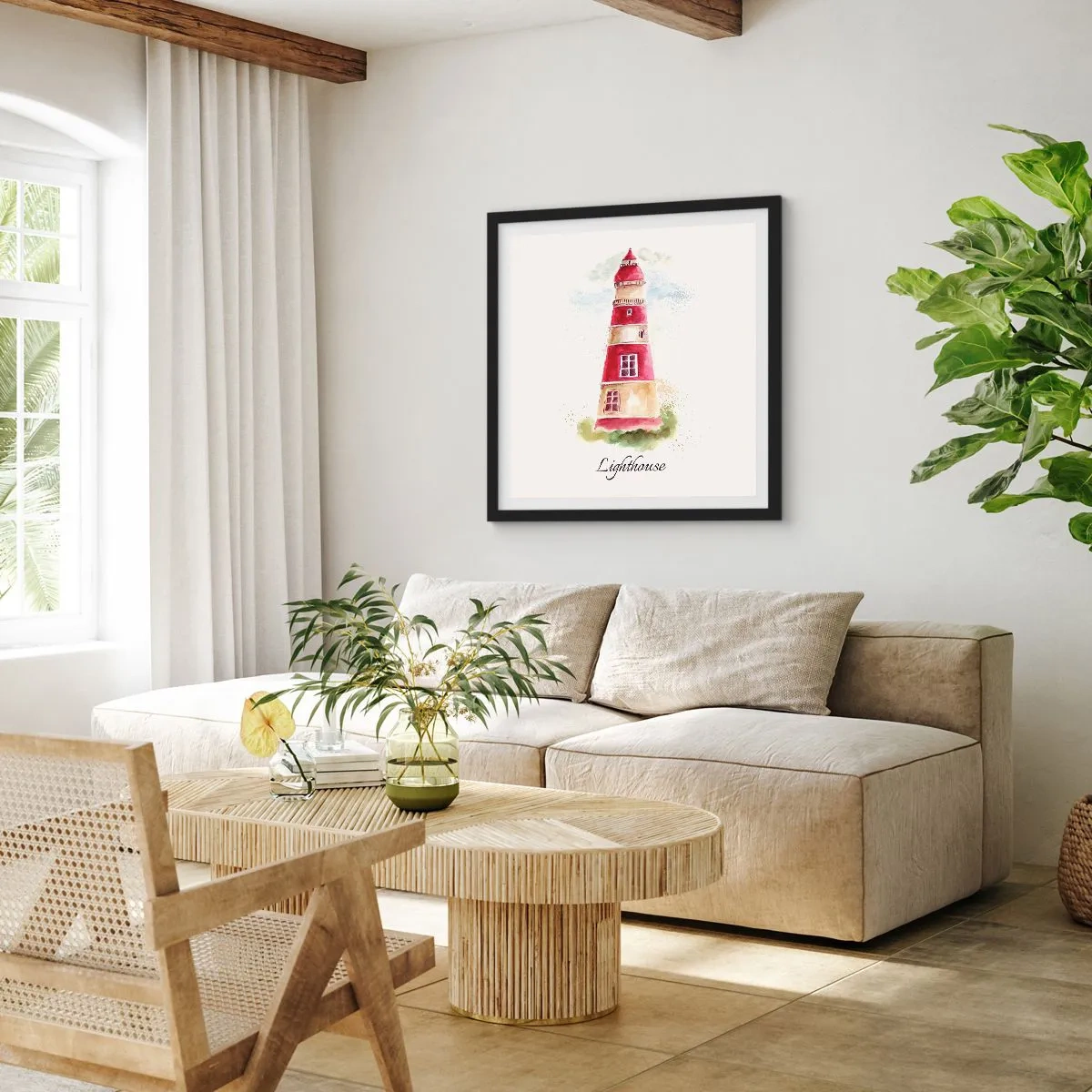 Affisch i svart ram - Det är alltid något väder - 40x40 cm